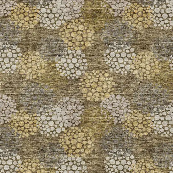 Brown Beige And Ivory Polka Dot Washable Indoor Outdoor Area Rug Photo 6