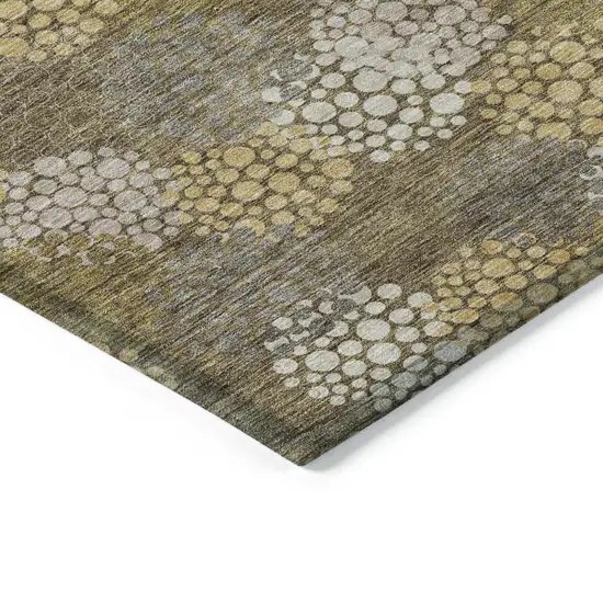 Brown Beige And Ivory Polka Dot Washable Indoor Outdoor Area Rug Photo 5