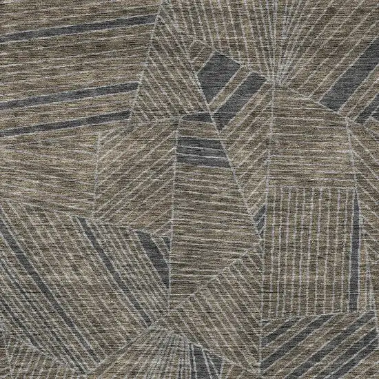 Brown Black And Gray Geometric Washable Indoor Outdoor Area Rug Photo 7