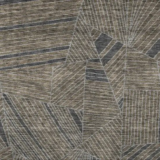 Brown Black And Gray Geometric Washable Indoor Outdoor Area Rug Photo 7