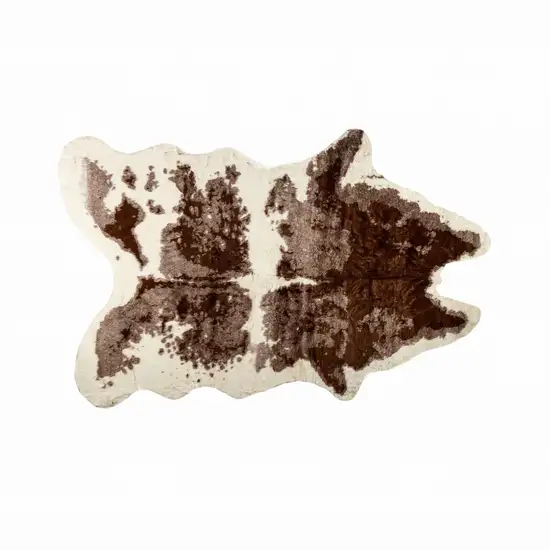 Brown and White Faux Cowhide Area Rug Photo 1