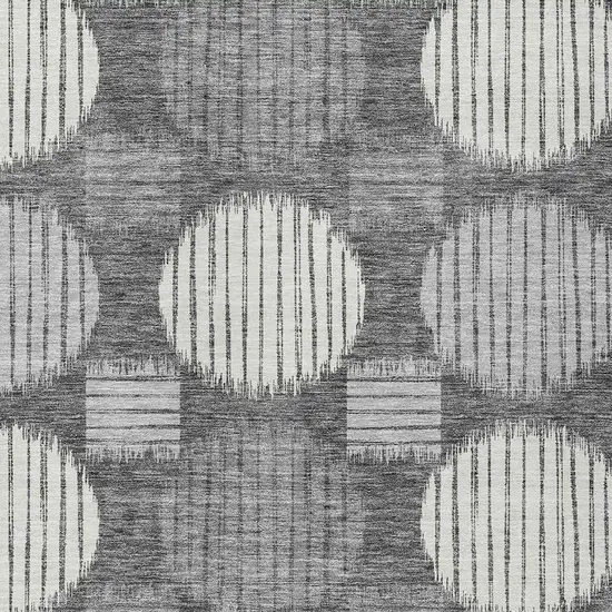 Charcoal And Ivory Geometric Washable Indoor Outdoor Area Rug Photo 6