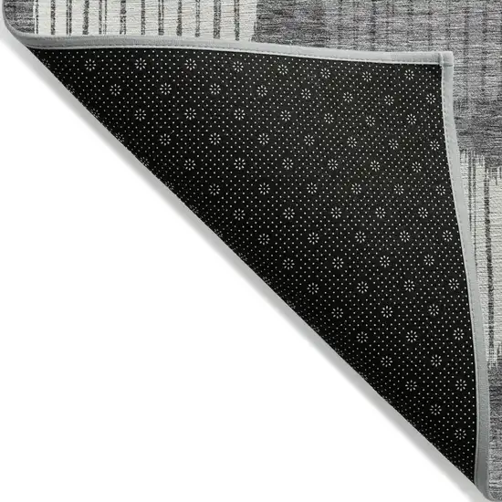 Charcoal And Ivory Geometric Washable Indoor Outdoor Area Rug Photo 4