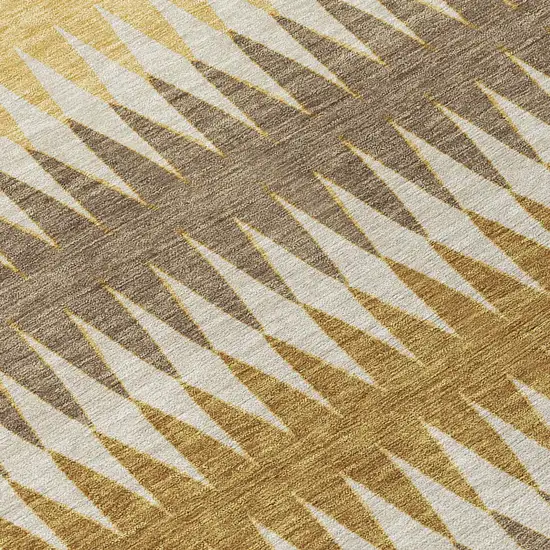 Chocolate And Ivory Striped Washable Indoor Outdoor Area Rug Photo 6
