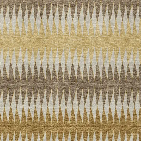 Chocolate And Ivory Striped Washable Indoor Outdoor Area Rug Photo 7