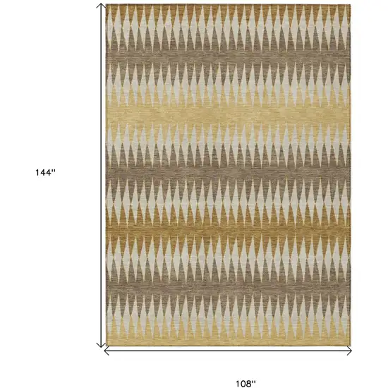Chocolate And Ivory Striped Washable Indoor Outdoor Area Rug Photo 3