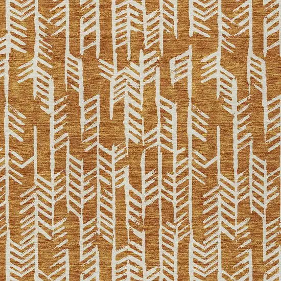 Copper And Ivory Tribal Washable Indoor Outdoor Area Rug Photo 7