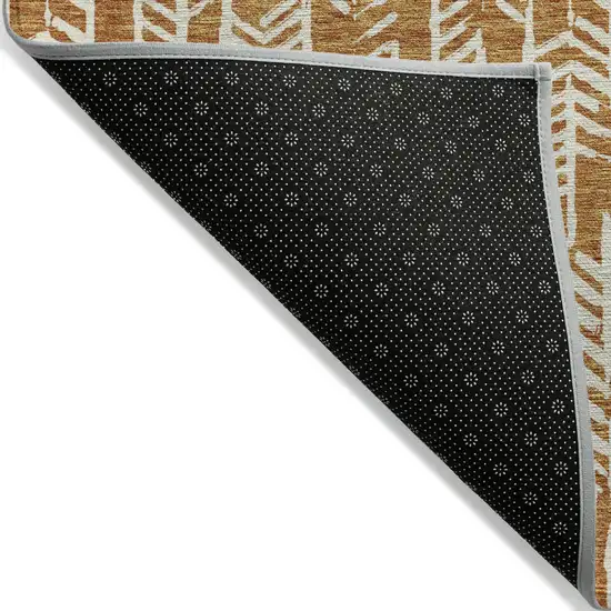 Copper And Ivory Tribal Washable Indoor Outdoor Area Rug Photo 4