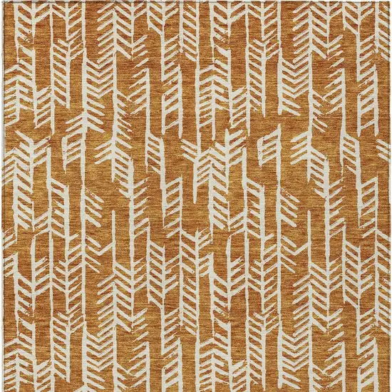 Copper And Ivory Tribal Washable Indoor Outdoor Area Rug Photo 8