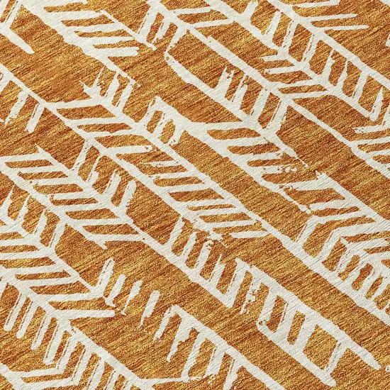 Copper And Ivory Tribal Washable Indoor Outdoor Area Rug Photo 6