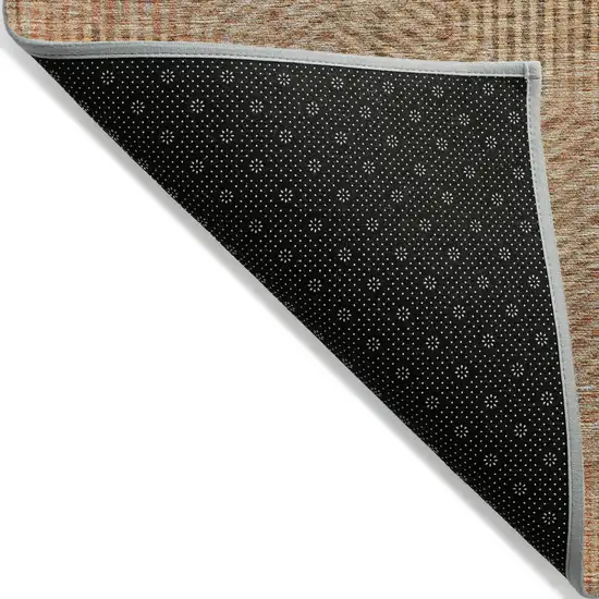 Copper Brown And Beige Geometric Washable Indoor Outdoor Area Rug Photo 4