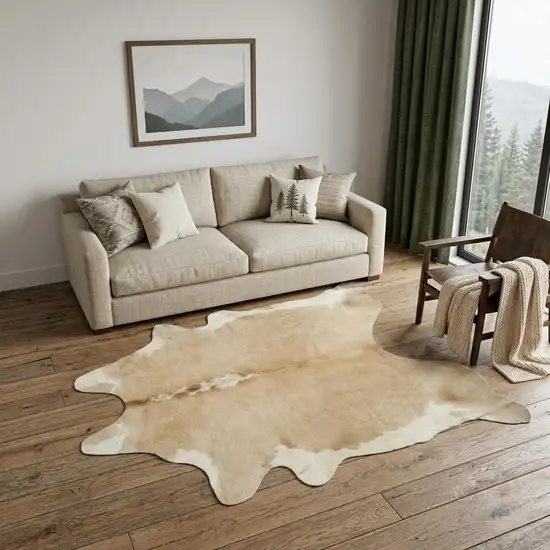 Brown and White Cowhide Hand Knotted Area Rug Photo 1