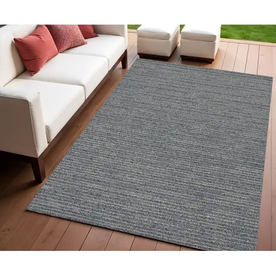 Denim Blue Abstract Indoor Outdoor Area Rug Photo 1