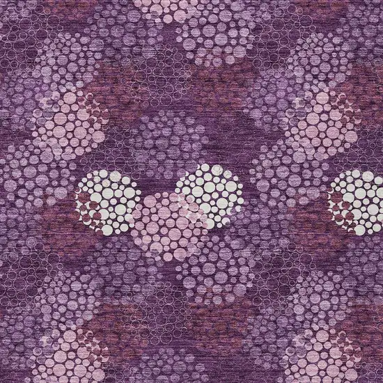 Eggplant Lavender And Ivory Polka Dot Washable Indoor Outdoor Area Rug Photo 6