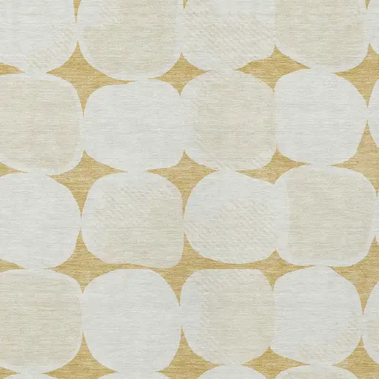 Gold And Beige Abstract Washable Indoor Outdoor Area Rug Photo 6