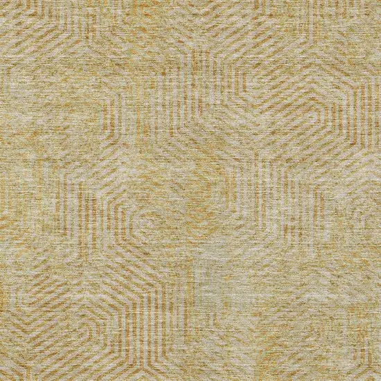 Gold And Beige Geometric Washable Indoor Outdoor Area Rug Photo 6