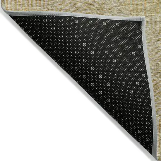 Gold And Beige Geometric Washable Indoor Outdoor Area Rug Photo 3