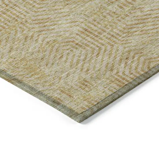 Gold And Beige Geometric Washable Indoor Outdoor Area Rug Photo 4