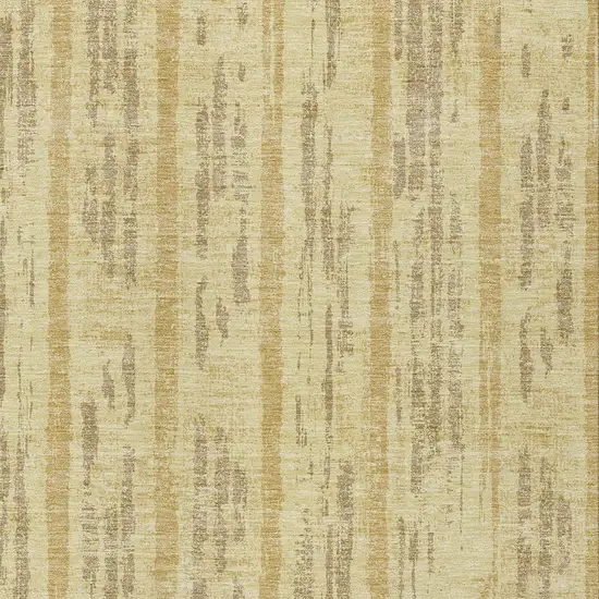 Gold And Brown Striped Washable Indoor Outdoor Area Rug Photo 6