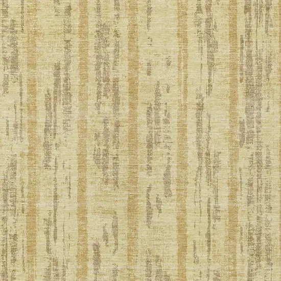 Gold And Brown Striped Washable Indoor Outdoor Area Rug Photo 6