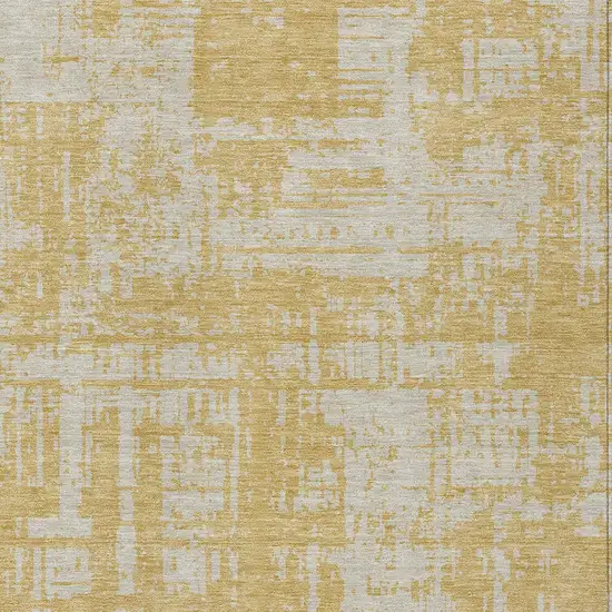 Gold And Gray Abstract Washable Indoor Outdoor Area Rug Photo 5