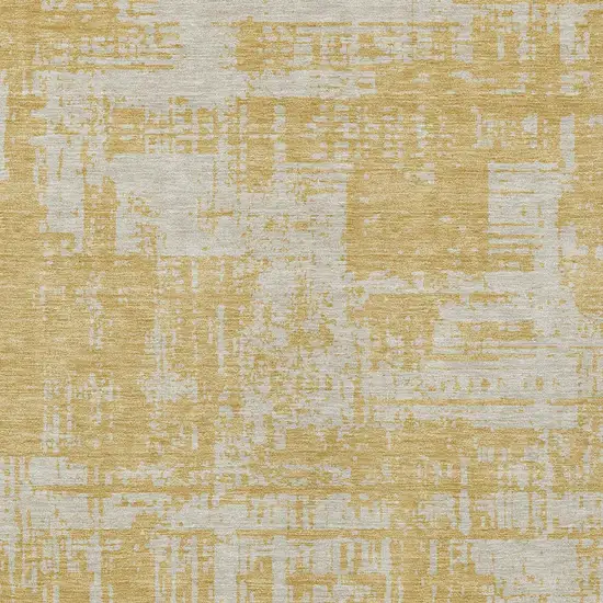 Gold And Gray Abstract Washable Indoor Outdoor Area Rug Photo 5