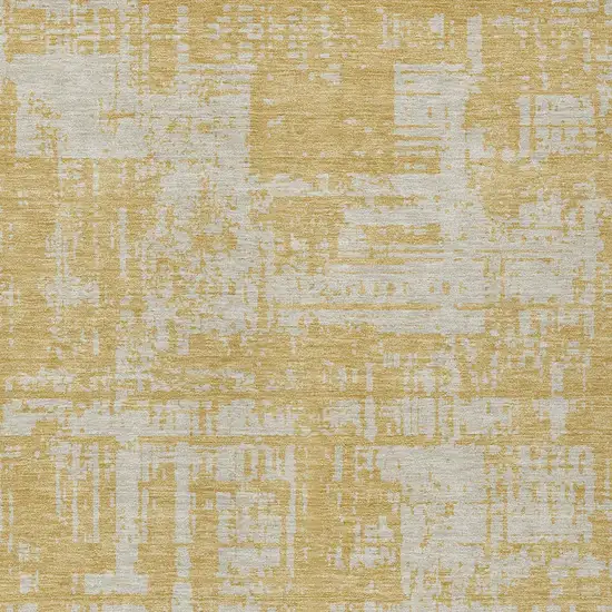 Gold And Gray Abstract Washable Indoor Outdoor Area Rug Photo 5
