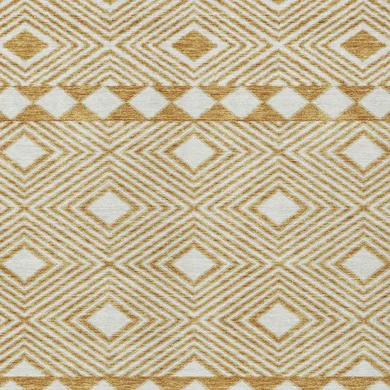Gold And Ivory Geometric Washable Indoor Outdoor Area Rug Photo 6