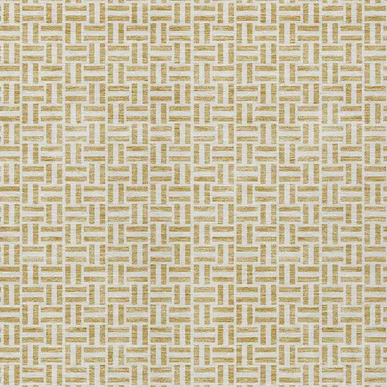 Gold And Ivory Geometric Washable Indoor Outdoor Area Rug Photo 7