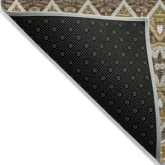 Gold Brown And Beige Moroccan Washable Indoor Outdoor Area Rug Photo 4
