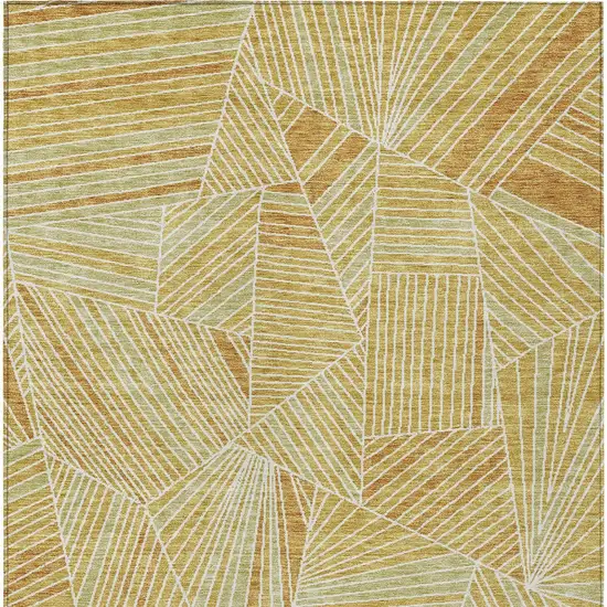 Gold Copper And Brown Geometric Washable Indoor Outdoor Area Rug Photo 7