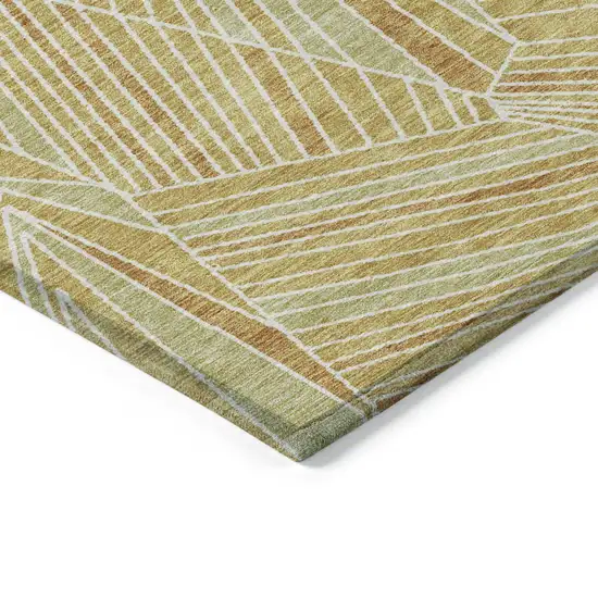 Gold Copper And Brown Geometric Washable Indoor Outdoor Area Rug Photo 4