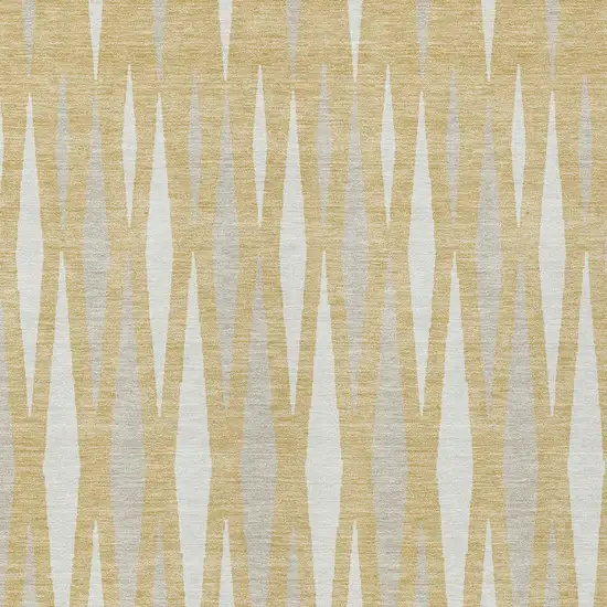 Gold Gray And Ivory Geometric Washable Indoor Outdoor Area Rug Photo 6