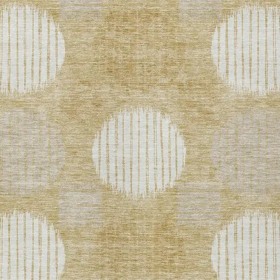Gold Gray And Ivory Geometric Washable Indoor Outdoor Area Rug Photo 5