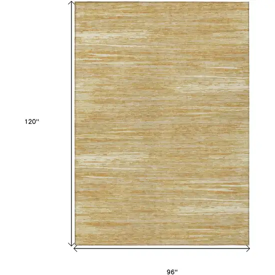 Gold Gray And Ivory Striped Washable Indoor Outdoor Area Rug Photo 3