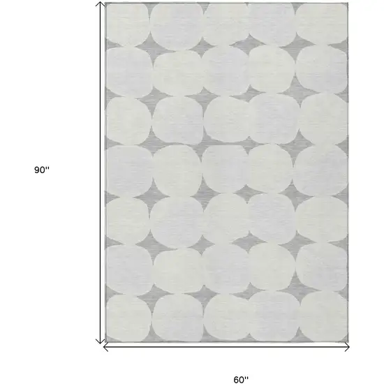 Gray And Beige Abstract Washable Indoor Outdoor Area Rug Photo 3