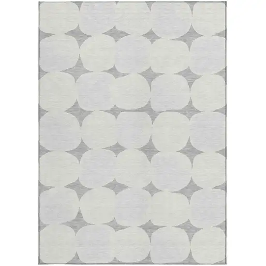 Gray And Beige Abstract Washable Indoor Outdoor Area Rug Photo 7