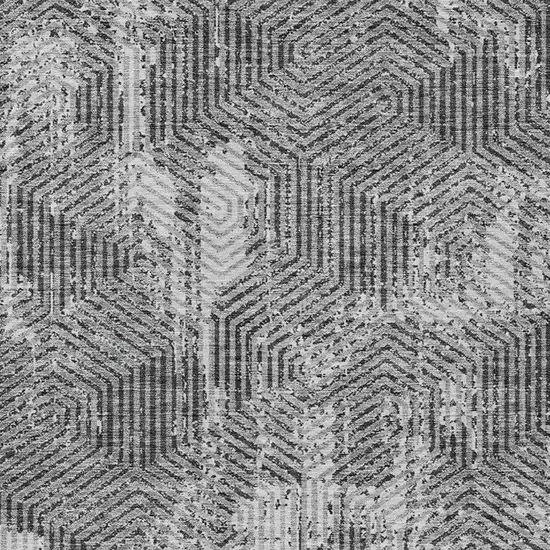Gray And Charcoal Geometric Washable Indoor Outdoor Area Rug Photo 6