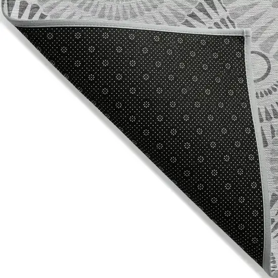 Gray And Dark Gray Geometric Washable Indoor Outdoor Area Rug Photo 4