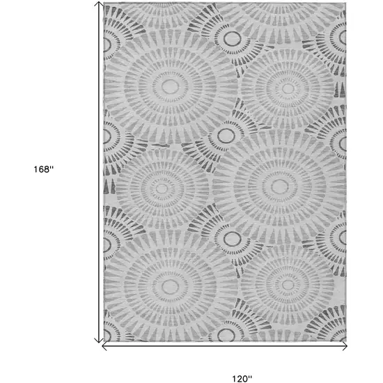 Gray And Dark Gray Geometric Washable Indoor Outdoor Area Rug Photo 3
