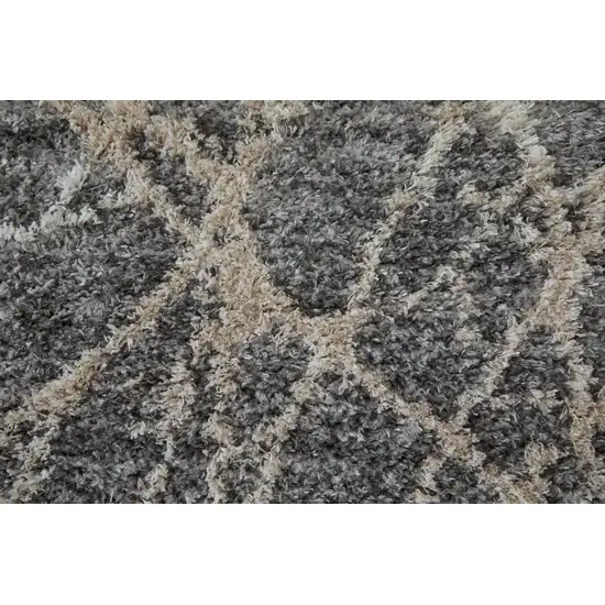 Gray and Ivory Abstract Power Loom Area Rug Photo 8