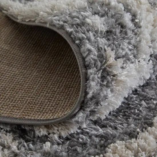 Gray And Ivory Abstract Power Loom Stain Resistant Area Rug Photo 8