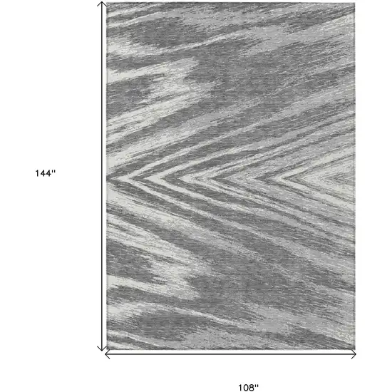 Gray And Ivory Abstract Washable Indoor Outdoor Area Rug Photo 3