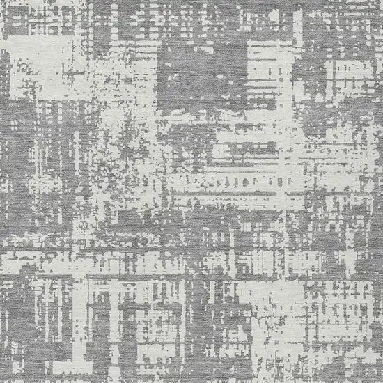 Gray And Ivory Abstract Washable Indoor Outdoor Area Rug Photo 6