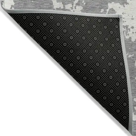 Gray And Ivory Abstract Washable Indoor Outdoor Area Rug Photo 4