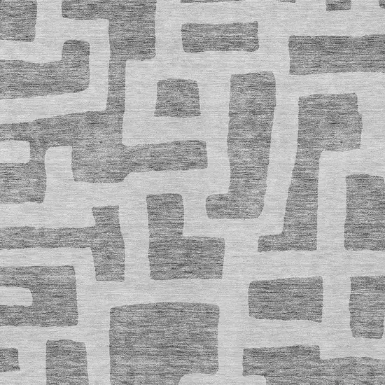 Gray And Ivory Abstract Washable Indoor Outdoor Area Rug Photo 6