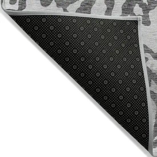 Gray And Ivory Animal Print Washable Indoor Outdoor Area Rug Photo 4