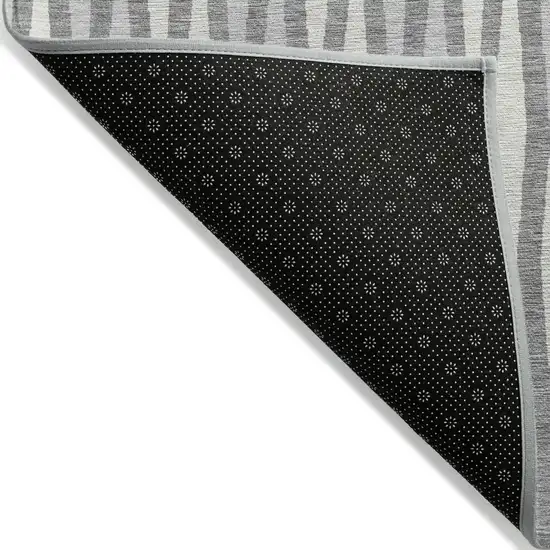 Gray And Ivory Geometric Washable Indoor Outdoor Area Rug Photo 4
