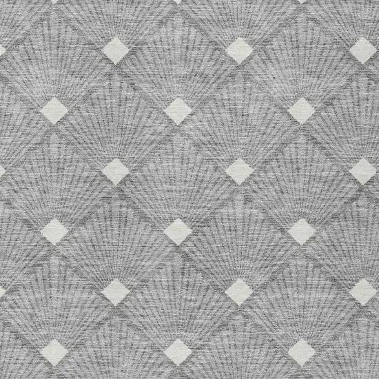 Gray And Ivory Geometric Washable Indoor Outdoor Area Rug Photo 7