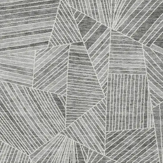 Gray And Ivory Geometric Washable Indoor Outdoor Area Rug Photo 7
